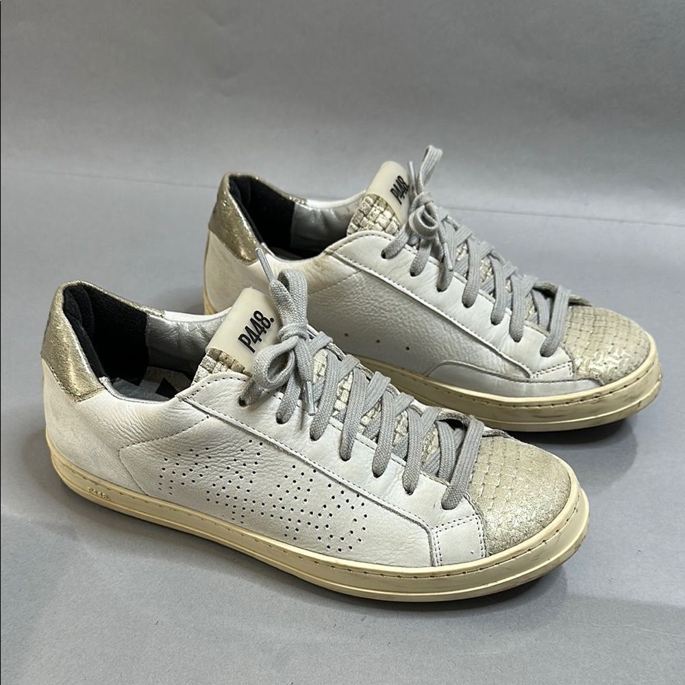 ✨ P448 John Metallic Sneakers – Women’s Size 38✨ (B-1544) - Picture 3 of 12